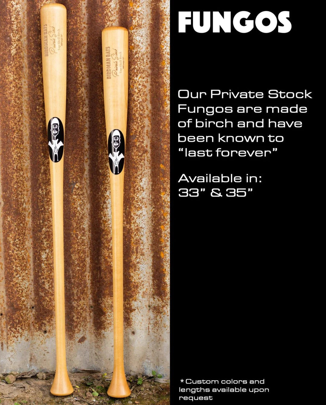 Birdman Bats Bomb Knob Fungo 'Private Stock" Birch - CMD Sports