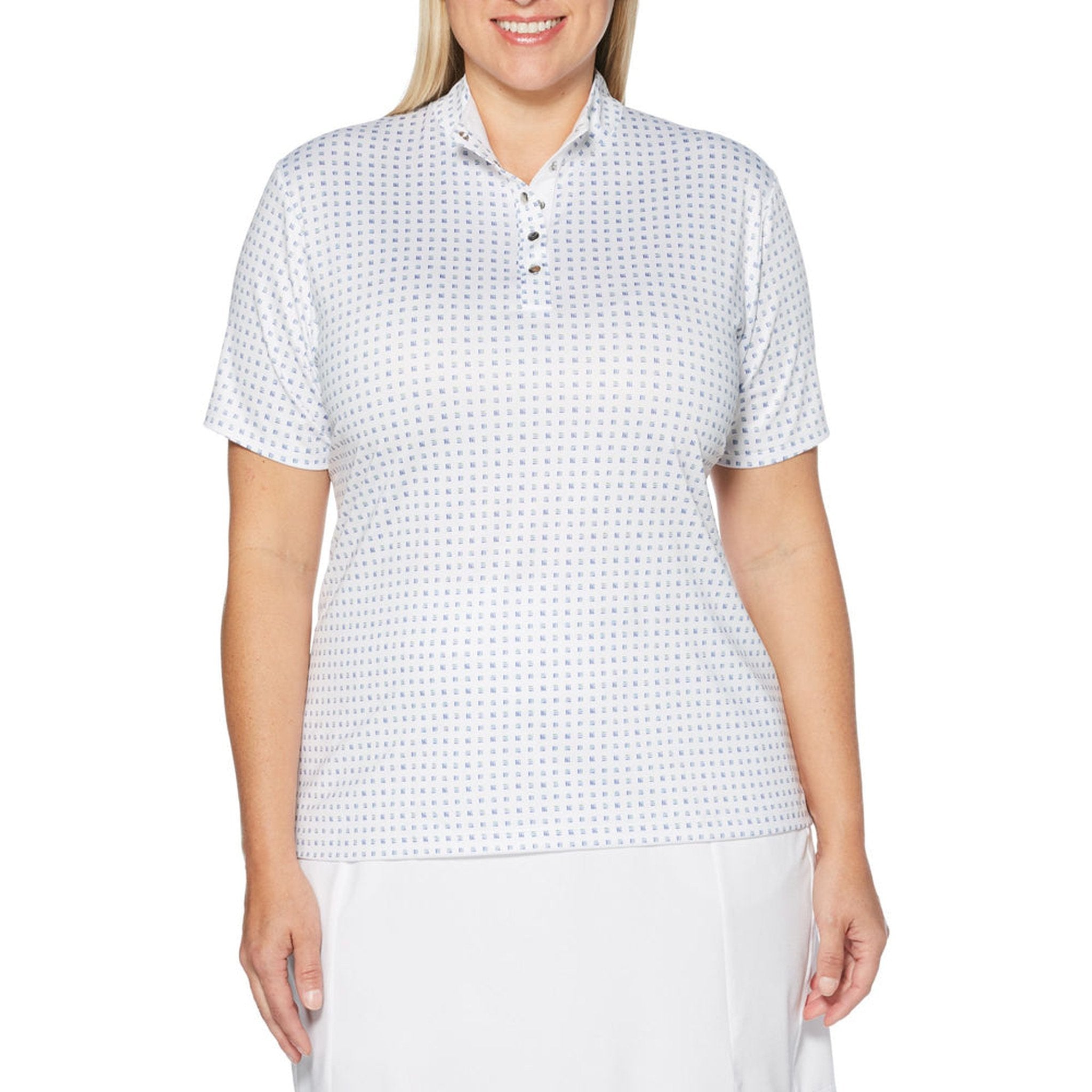 Clearance Callaway Women s Geo Print Mock Golf Polo Extended Sizes CMD Sports