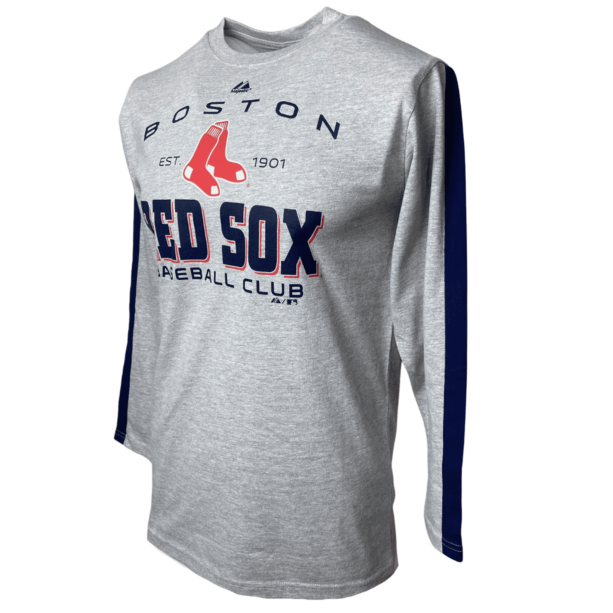 Boston Red Sox MLB Majestic Brand 3/4 Sleeve Grey Shirt Size