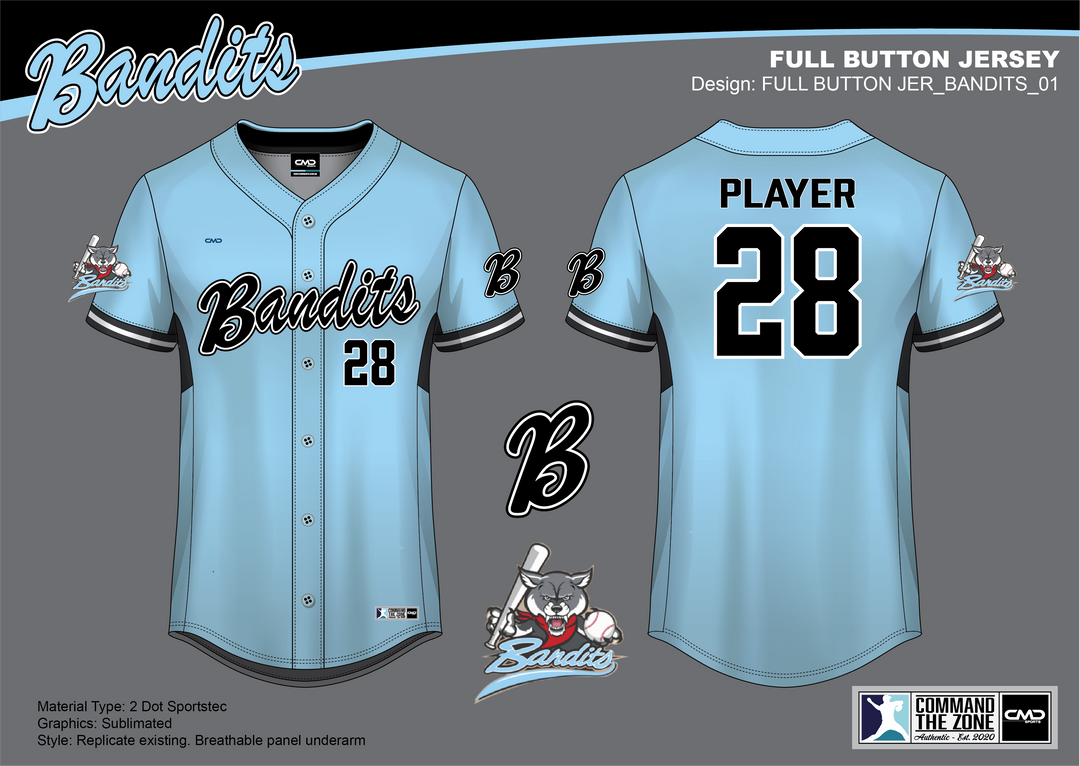 Belconnen Bandits - Full Button Jersey (SUBLIMATED)