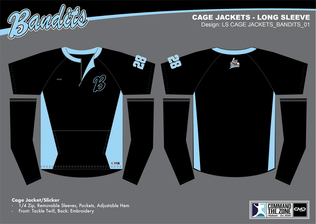 Belconnen Bandits - Long Sleeve Cage Jacket with Number