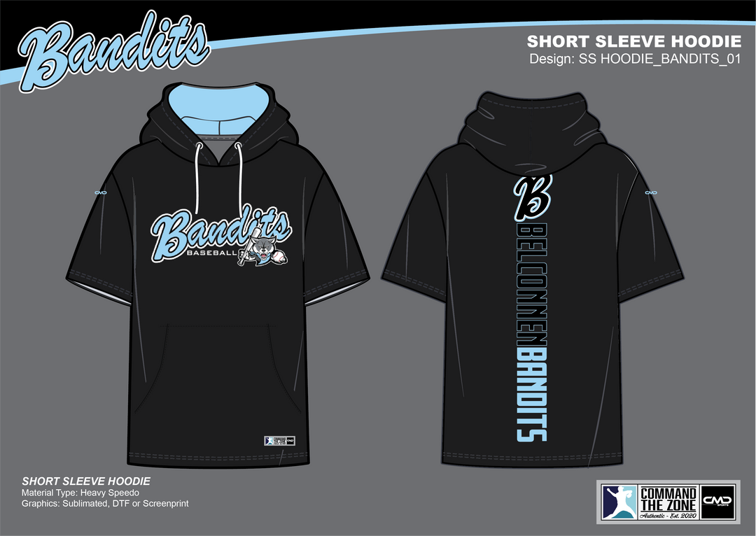 Belconnen Bandits - Short Sleeve Hoodie