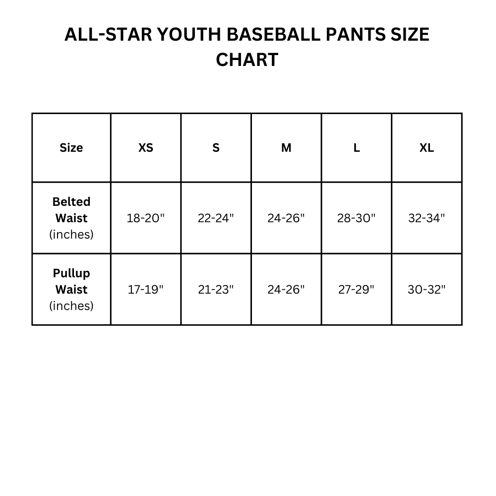 ALL - STAR YOUTH Classic Baseball Pants with Piping - BSP5Y - CMD Sports