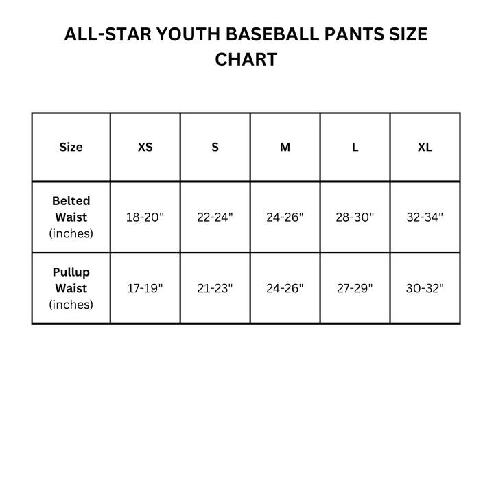 ALL - STAR YOUTH Classic Baseball Pants with Piping - BSP5Y - CMD Sports