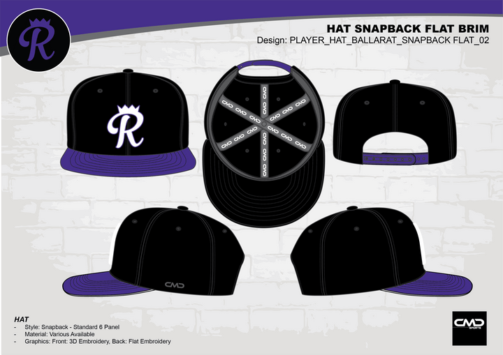 Ballarat Royals Hats - Snapback Flat Brim - CMD Sports