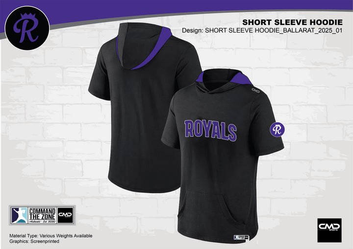 Ballarat Royals - Short Sleeve Hoodie - CMD Sports
