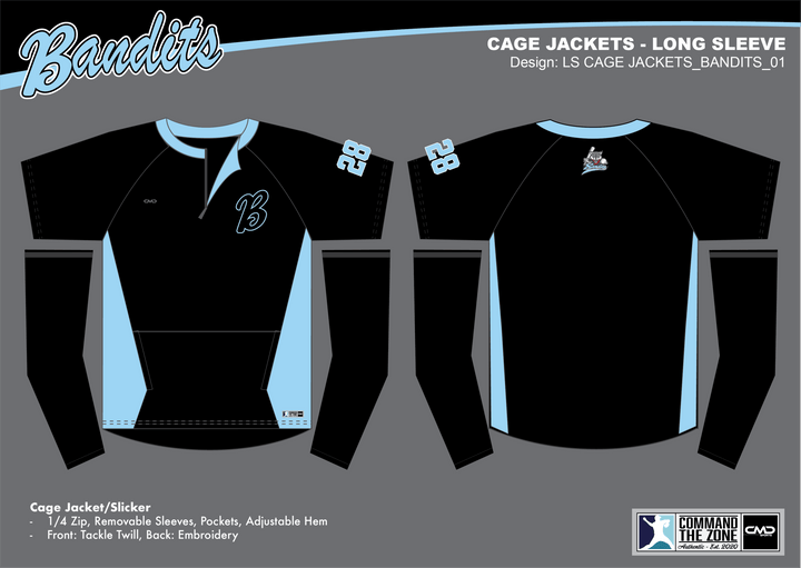 Belconnen Bandits - Long Sleeve Cage Jacket with Number - CMD Sports