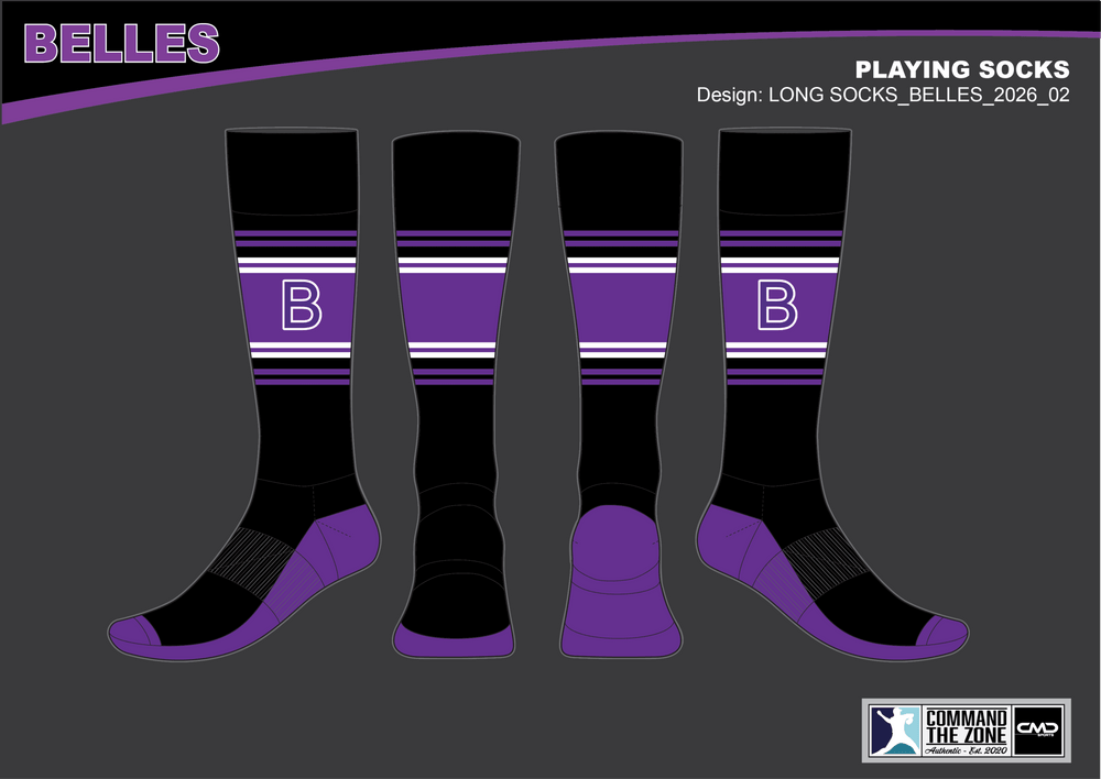 Belles Baseball - 2026 Playing Socks BLACK - CMD Sports