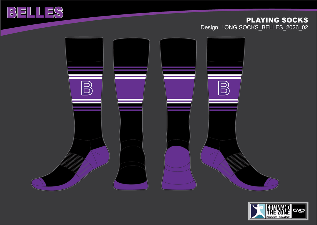 Belles Baseball - 2026 Playing Socks BLACK - CMD Sports