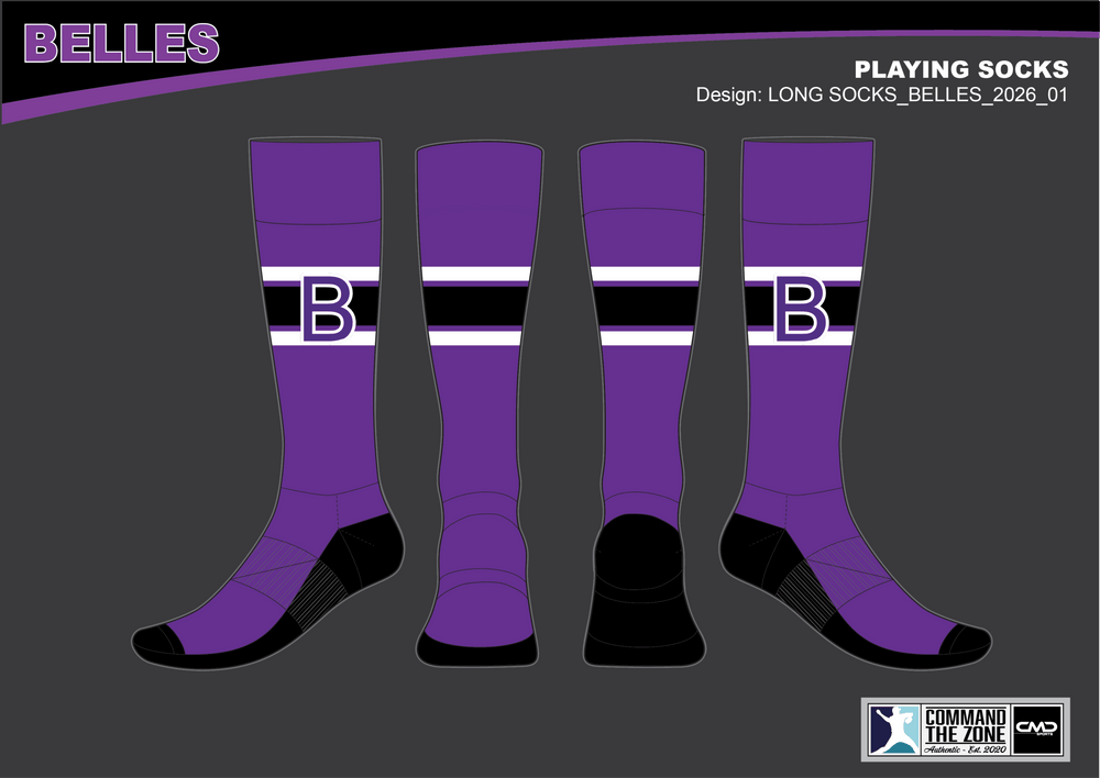 Belles Baseball - 2026 Playing Socks PURPLE - CMD Sports