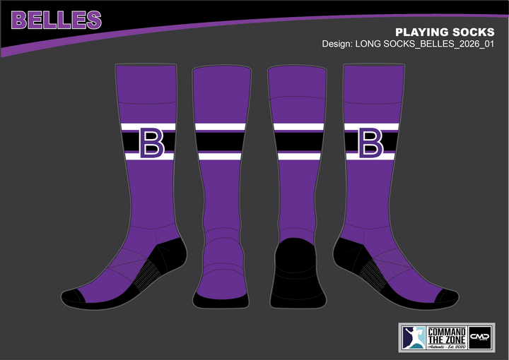 Belles Baseball - 2026 Playing Socks PURPLE - CMD Sports