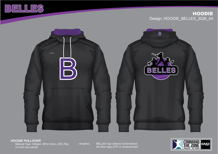 Belles Baseball - Hoodie Classic B (Sublimated) - CMD Sports