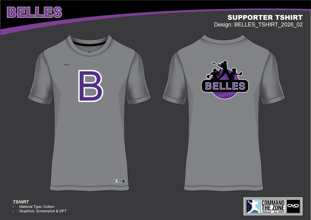 Belles Baseball - Supporter Classic B Shirt - CMD Sports