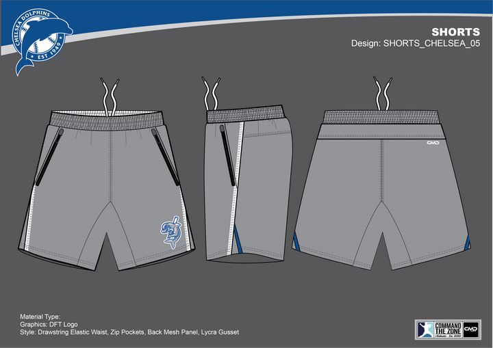 Chelsea Baseball Club - Grey Shorts - CMD Sports
