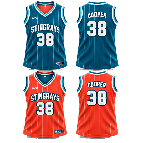 Club reversible basketball jersey, both sides front and back