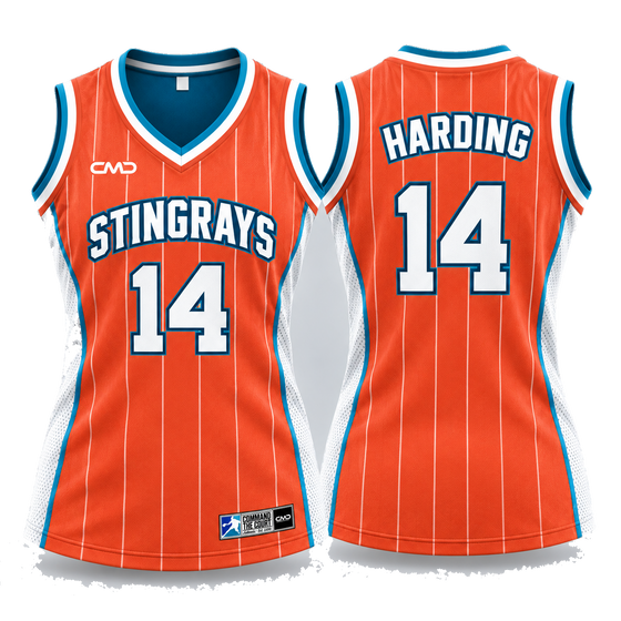 Womens club basketball jersey, front and back