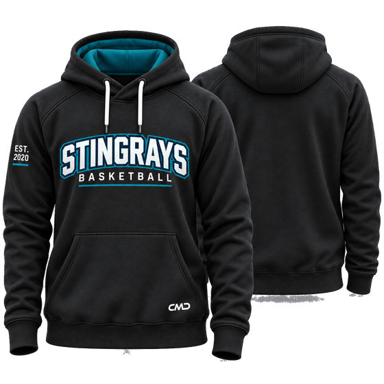 Club hoodie, front and back