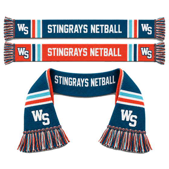 Club supporter scarf, both sides and draped