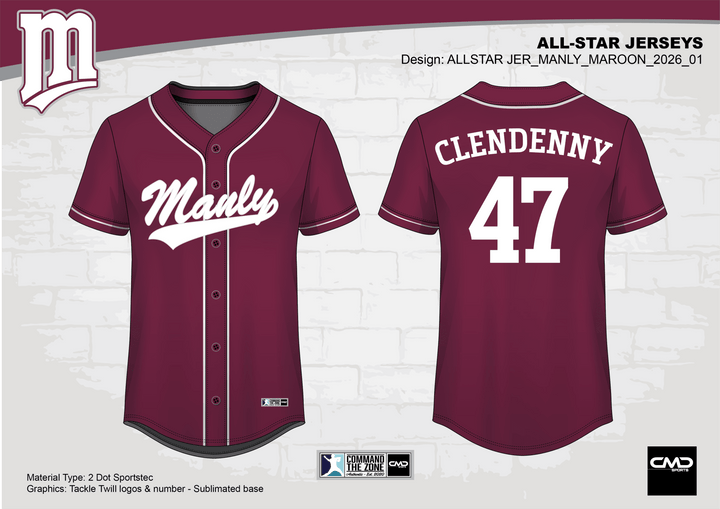 MANLY All - Stars Playing Jersey - CMD Sports