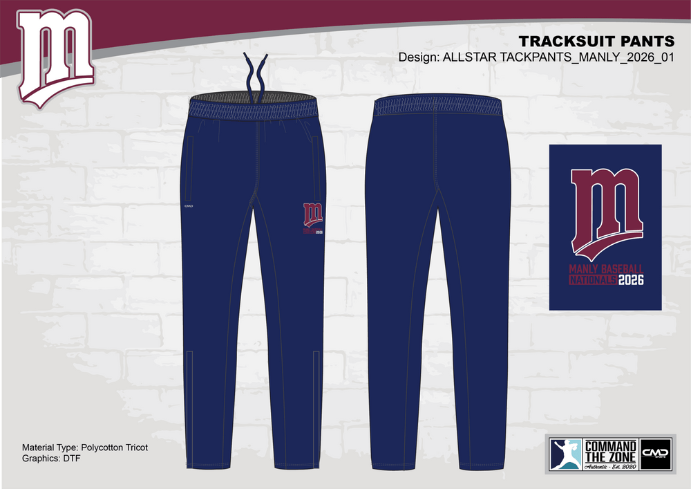 Manly Tracksuit Pants - 2026 Nationals - CMD Sports