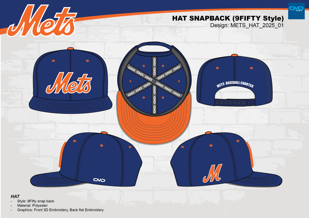 Mets Baseball Charter - HAT - CMD Sports