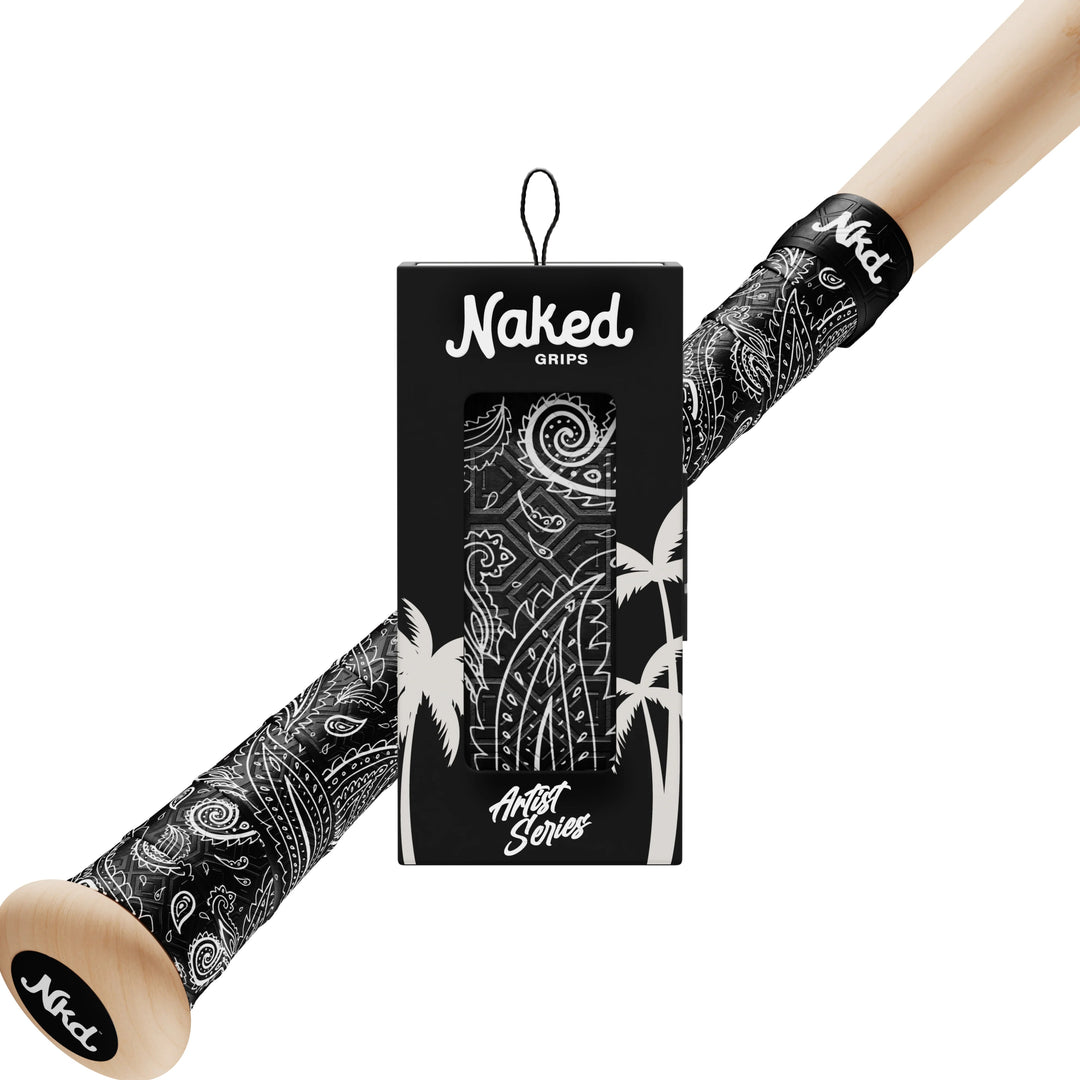 Naked Grips Artist Series - BLACK PAISLEY Bat Grip - CMD Sports