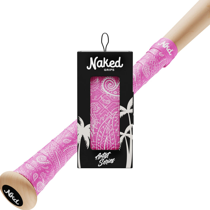 Naked Grips Artist Series - PINK PAISLEY Bat Grip - CMD Sports