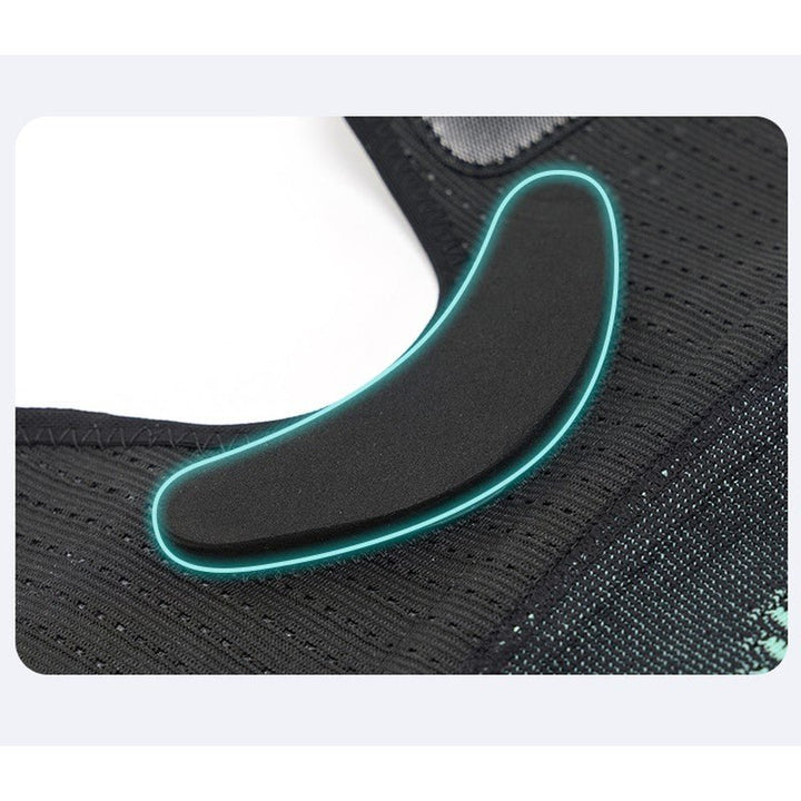 Close-up of the curved padded stabiliser bolster inside the Rigorer adult sports knee support brace