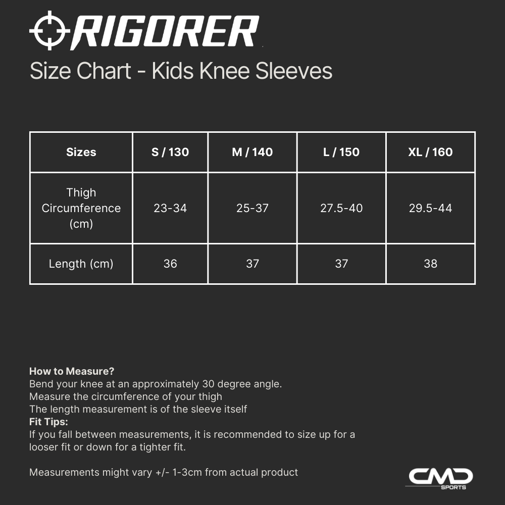 Rigorer Childrens Performance Padded Knee Sleeve - CMD Sports