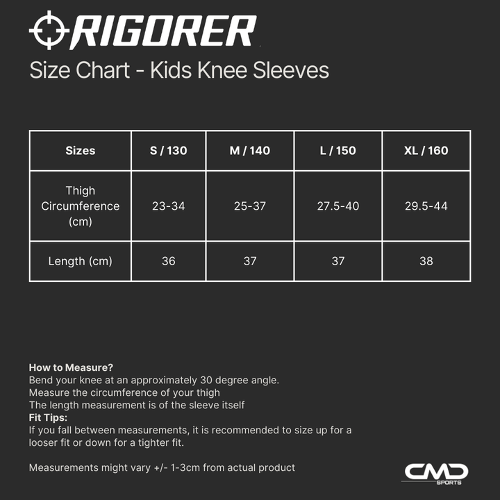Rigorer Childrens Performance Padded Knee Sleeve - CMD Sports