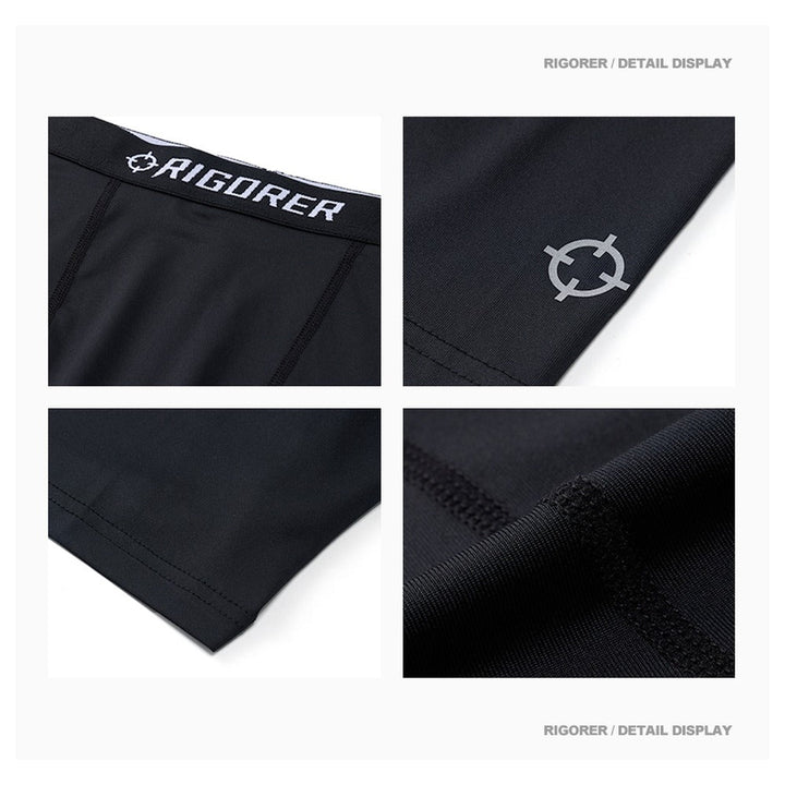 Rigorer kids compression shorts detail, waistband logo, reflective leg print and bound hem