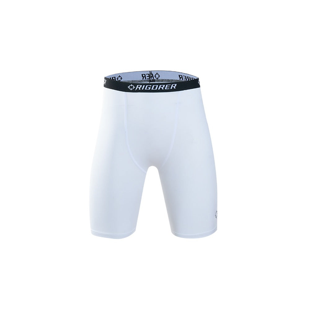 Rigorer kids compression shorts, white, front view