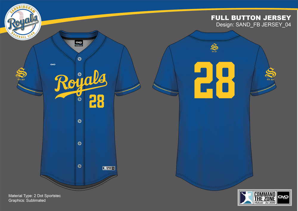Sandringham Royals Jersey - Full Button Sublimated - CMD Sports