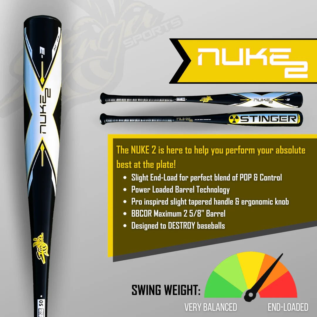 Stinger Nuke 2 BBCOR - 3 Baseball Bat - CMD Sports