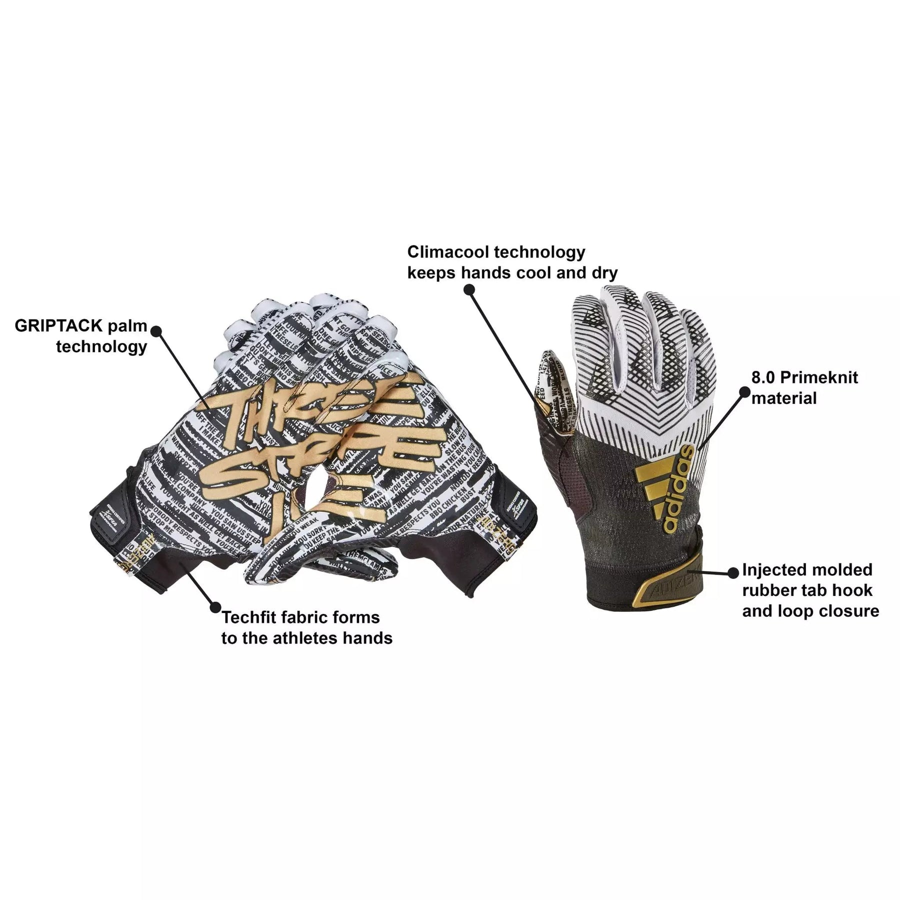 Adidas Youth Adizero 5 Star 8.0 Three Stripe Life Receiver Gloves CMD Sports