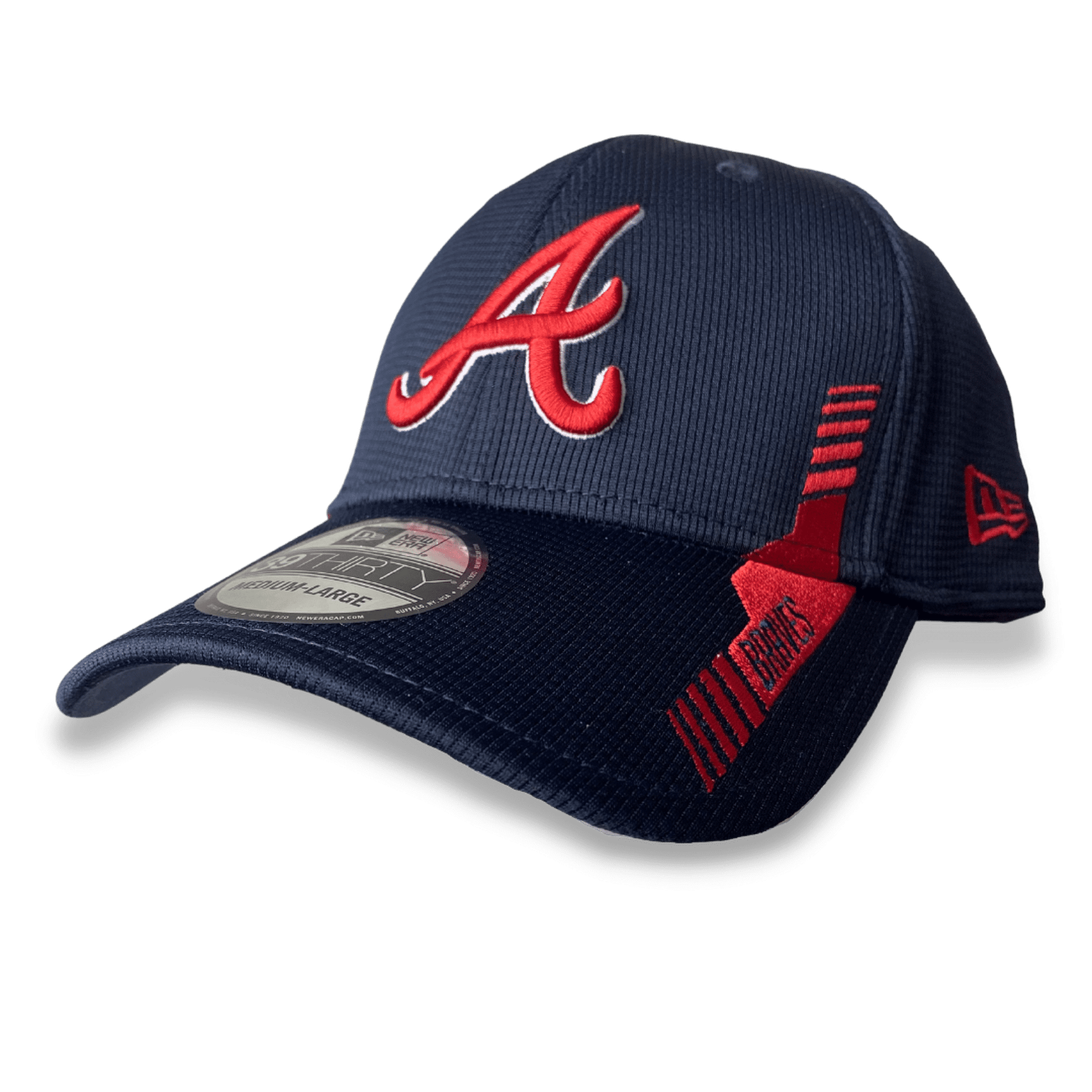 New Era Atlanta Braves Navy Blue Neo 39THIRTY Stretch Fit Hat