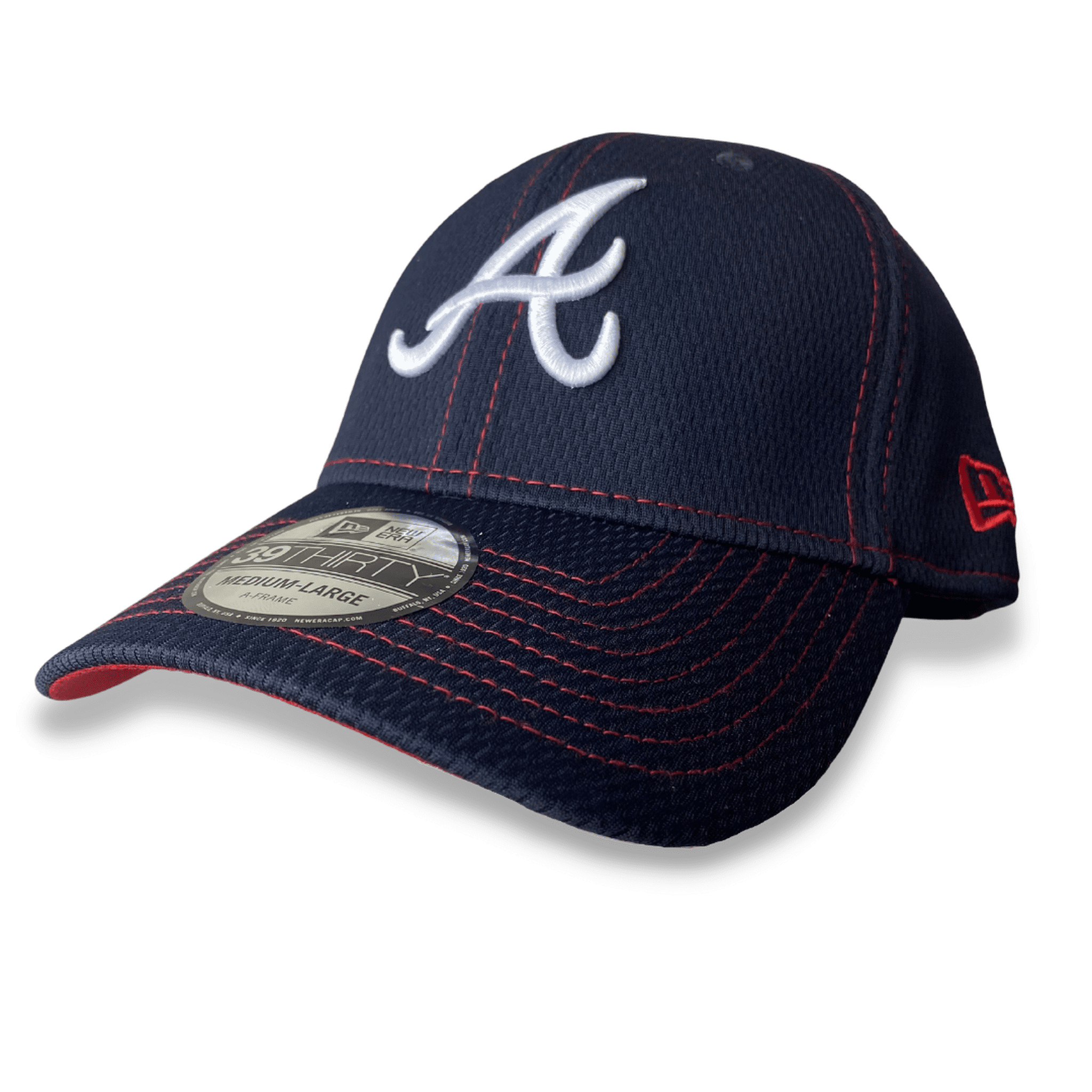 New Era / Men's Atlanta Braves Navy Distinct 39Thirty Stretch Fit Hat