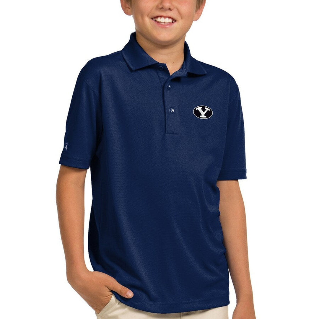 Clearance - BYU Cougars Antigua Youth Pique Desert Dry Xtra-Lite Polo - CMD Sports