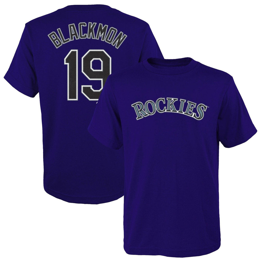 Clearance - Charlie Blackmon Colorado Rockies Majestic Youth Player Name & Number T-Shirt - CMD Sports