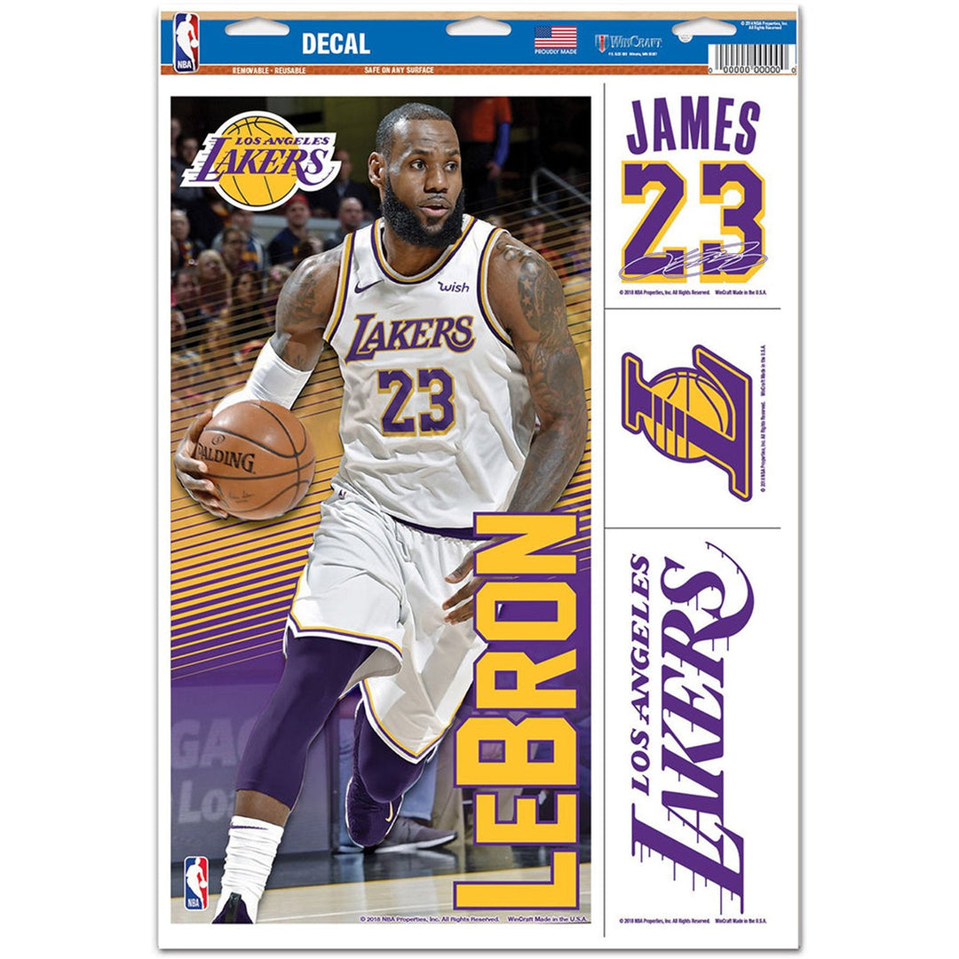 Clearance - LeBron James Los Angeles Lakers WinCraft 11" x 17" Multi-Use Decal Sheet - CMD Sports
