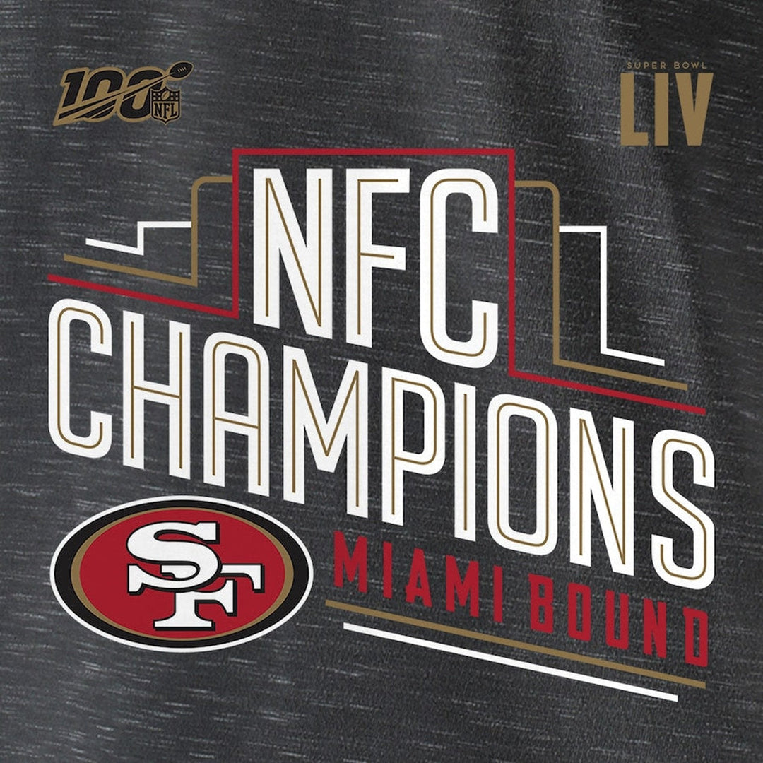 Men's NFL Pro LineBranded Heather Charcoal San Francisco 49ers 2019 NFC Champions Trophy Collection Locker Room Hoodie