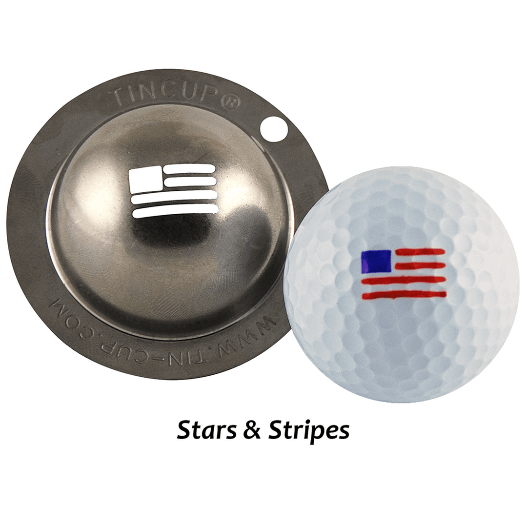 Clearance - Tin Cup "Stars & Stripes Flag" Custom Golf Ball Marker - CMD Sports