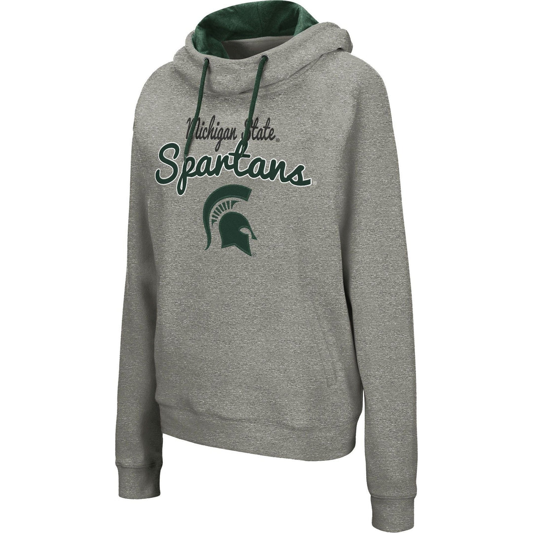 Colosseum Women's Michigan State Spartans Grey Studio Funnel Pullover Hoodie - CMD Sports