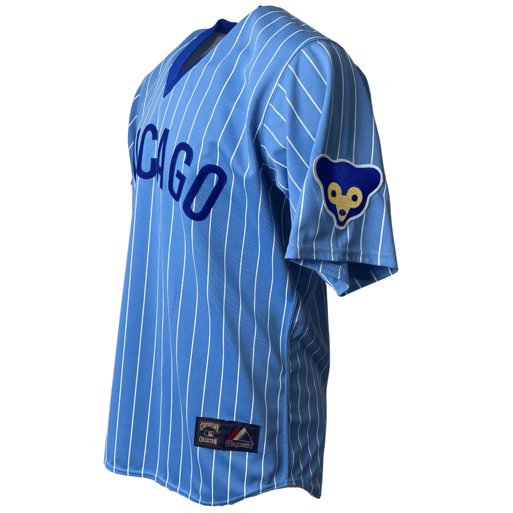 Chicago Cubs MLB Blue Pinstripe Cooperstown Collection Authentic Jersey CMD Sports