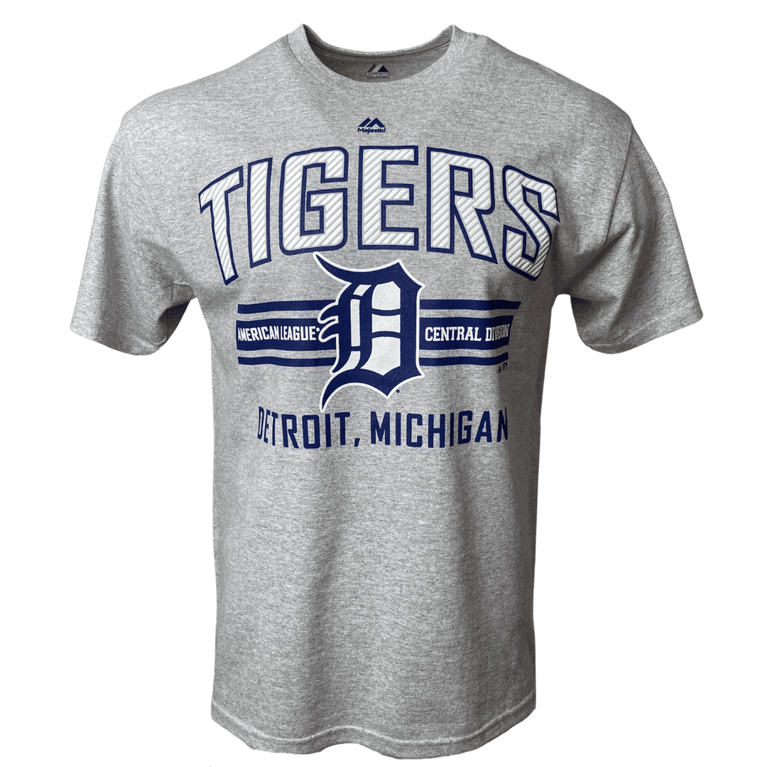 Men's Detroit Tigers Majestic Grey Primary Logo T-Shirt - CMD Sports