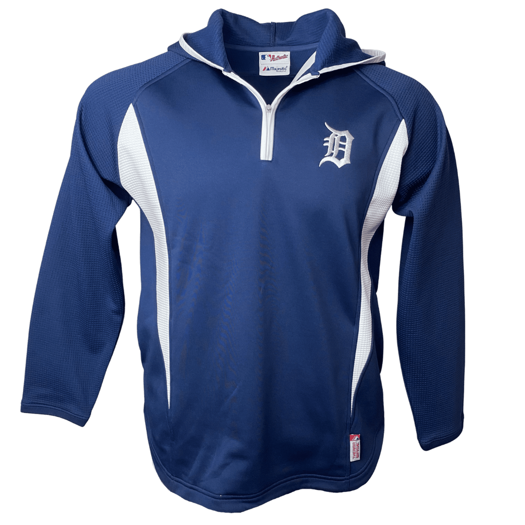 Men's Detroit Tigers Majestic Therma Base Authentic Collection 1/4-Zip Hoodie - CMD Sports