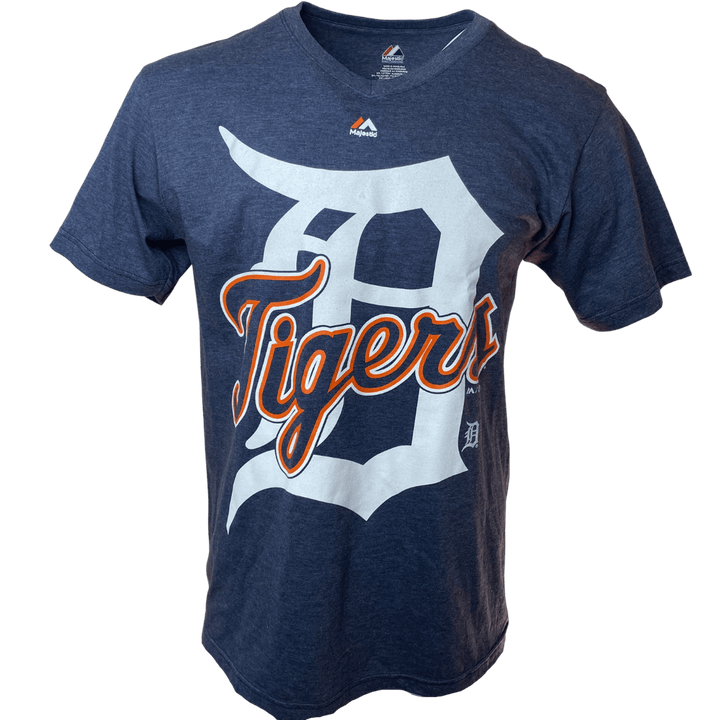 Men's Detroit Tigers Majestic V-Neck Heather T-Shirt - CMD Sports
