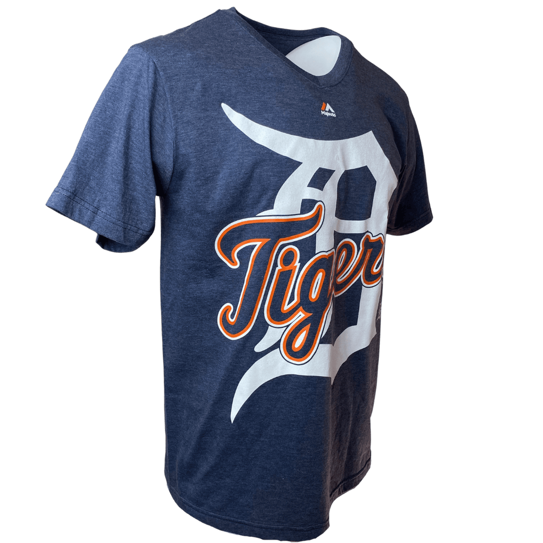 Men's Detroit Tigers Majestic V-Neck Heather T-Shirt - CMD Sports
