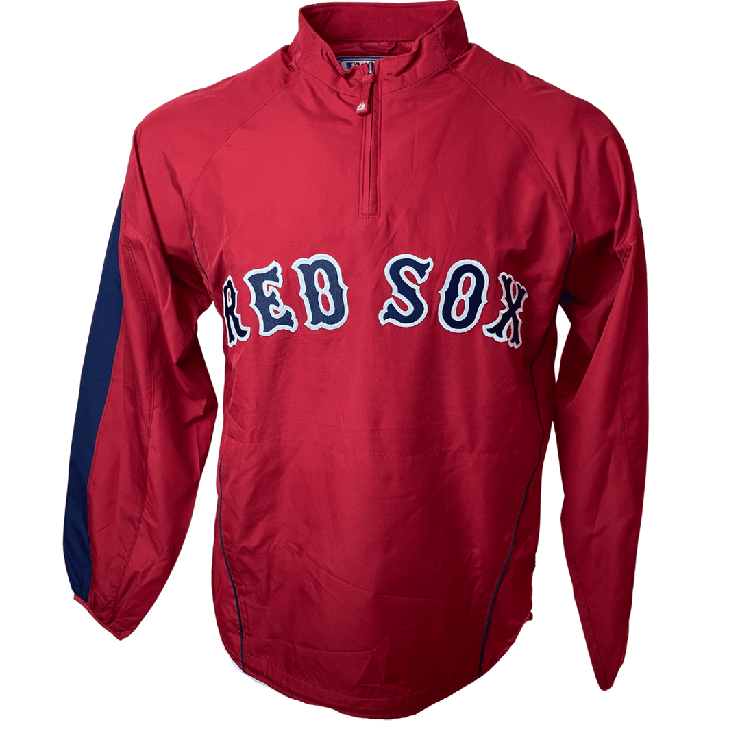 Men's MLB Authentic Collection Boston Red Sox 1/4 Zip Warm-Up/Cage Jacket - CMD Sports