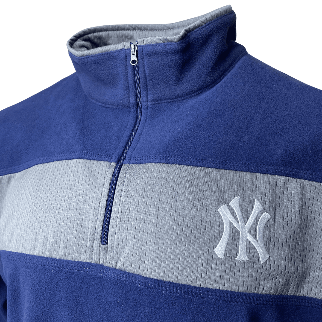 Men's New York Yankees Majestic Line Up Quarter-Zip Jacket - CMD Sports